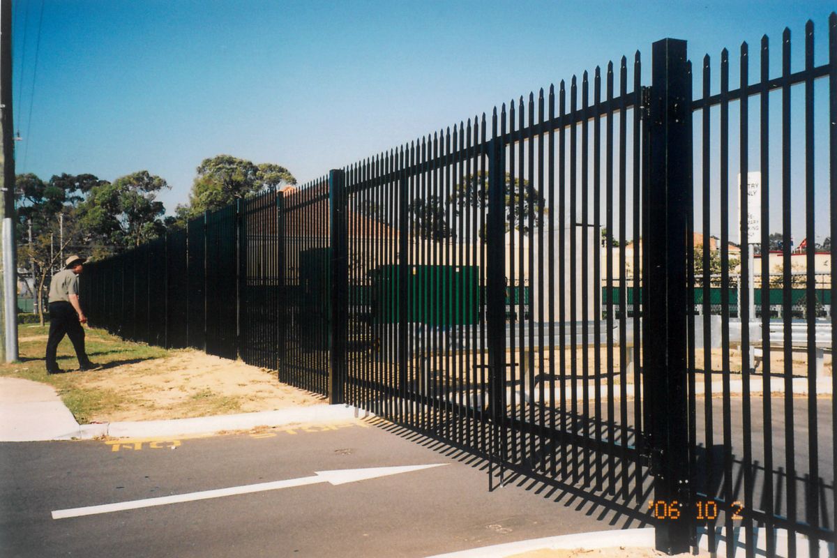 Security fencing and gates on an early project, Oct 2006